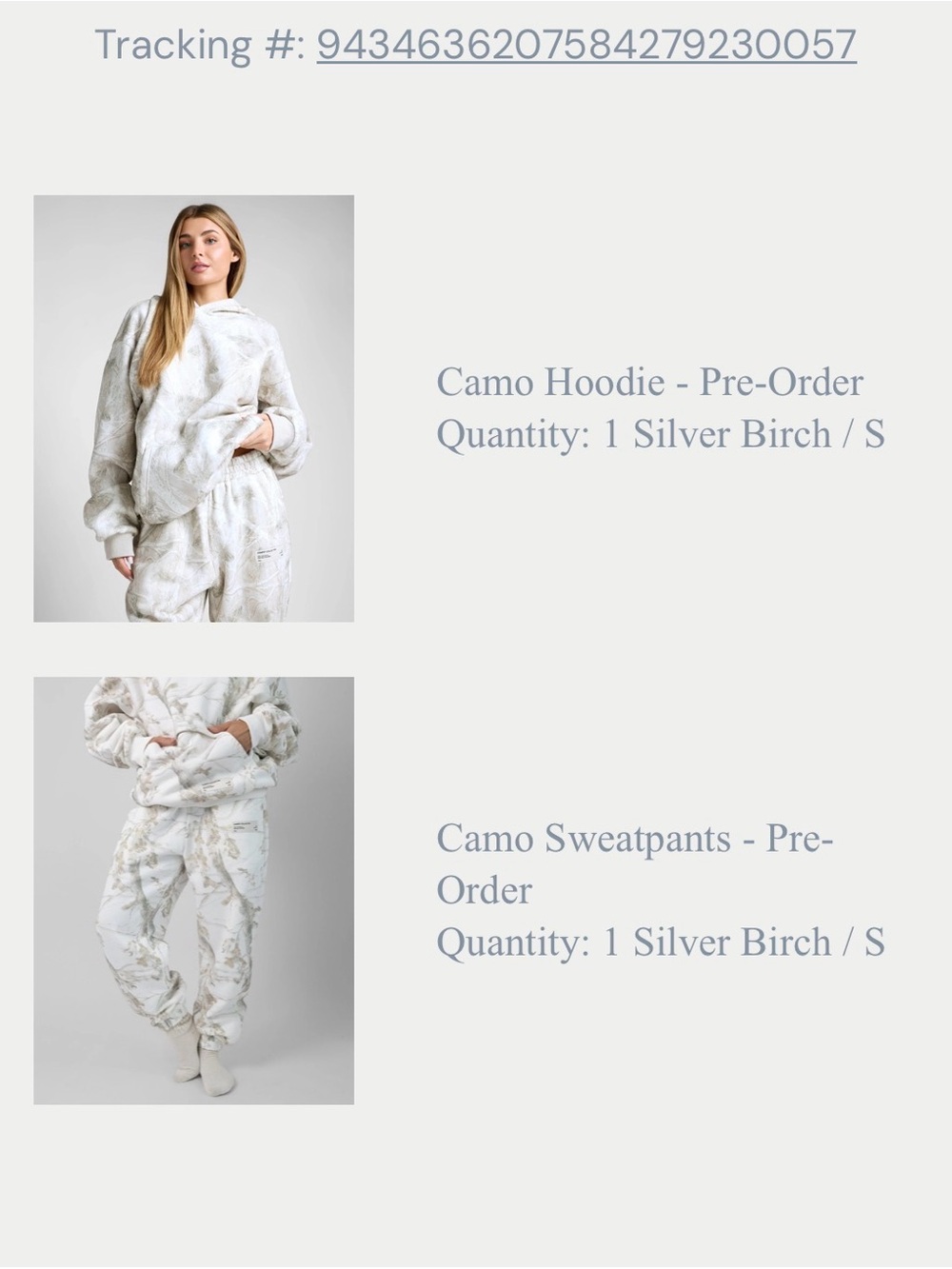 Camo Hoodie & Sweatpants Set - Silver Birch Comfrt new